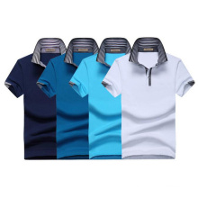 Homens 3D Bordado Único Jersey Tecido Personalizado 180GSM 97 Algodão 3 Spandex Camisa Polo T